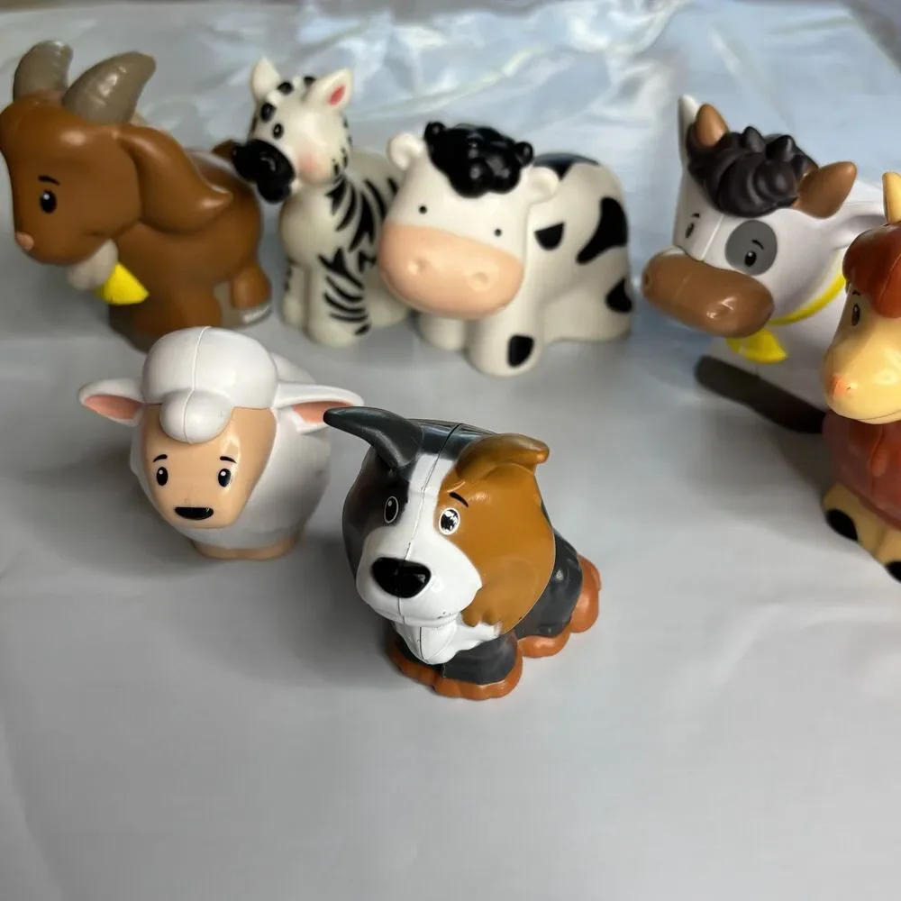 Fisher-Price Little People Farm Animal Figures Lot Cow Dog Sheep‎ Zebra Goat Toy